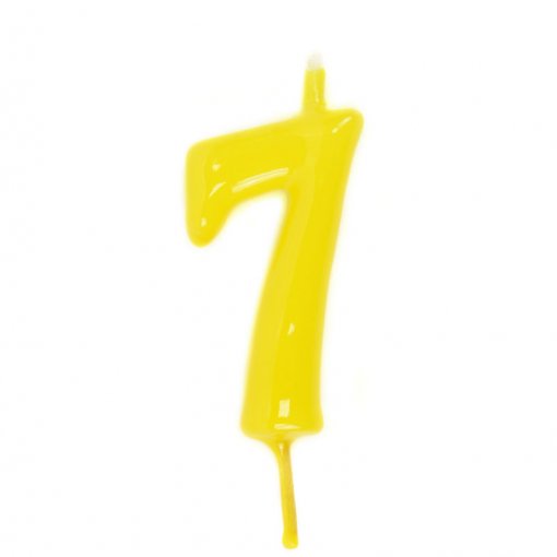 Vela Aniversário 6cm Amarelo nº7