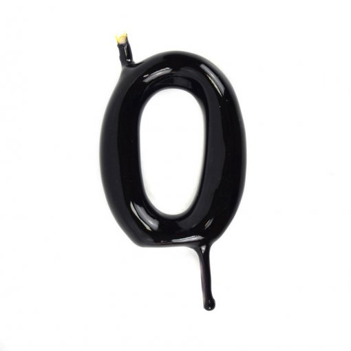 Vela Aniversário 6cm Preto nº0