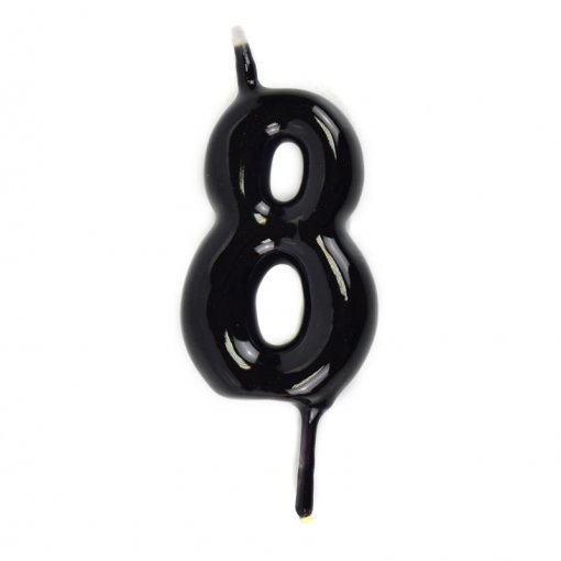 Vela Aniversário 6cm Preto nº8