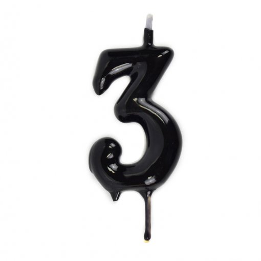 Vela Aniversário 6cm Preto nº3