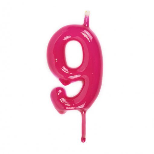 Vela Aniversário 6cm Magenta nº9