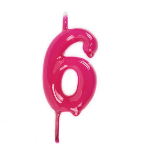 Vela Aniversário 6cm Magenta nº6