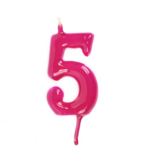 Vela Aniversário 6cm Magenta nº5