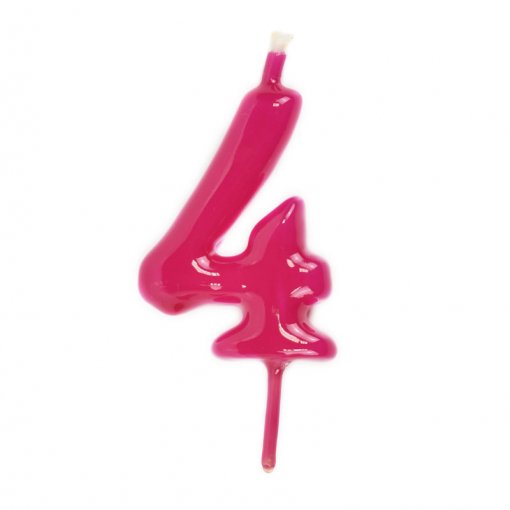 Vela Aniversário 6cm Magenta nº4