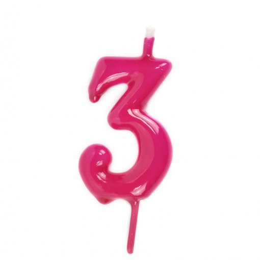 Vela Aniversário 6cm Magenta nº3
