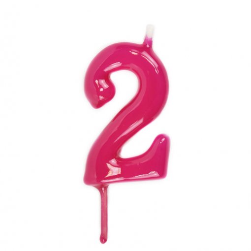 Vela Aniversário 6cm Magenta nº2