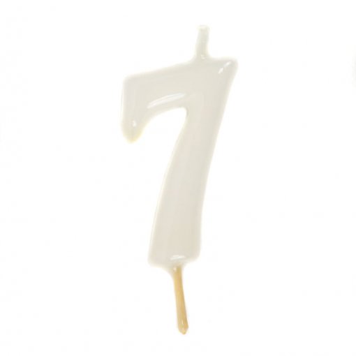 Vela Aniversário 6cm Branco nº7