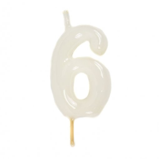 Vela Aniversário 6cm Branco nº6