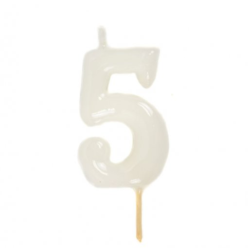 Vela Aniversário 6cm Branco nº5