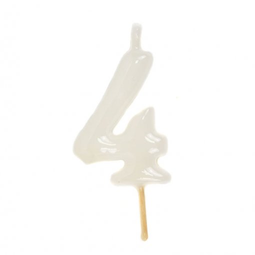 Vela Aniversário 6cm Branco nº4