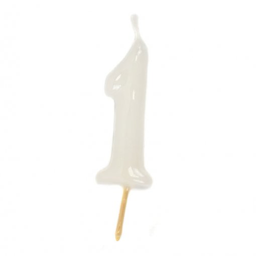 Vela Aniversário 6cm Branco nº1