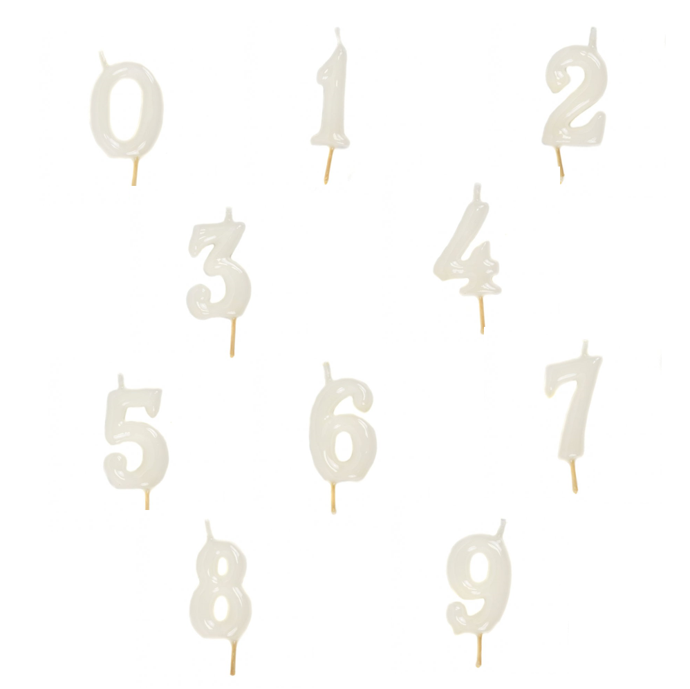Sortido Velas de Aniversário 6cm Branco