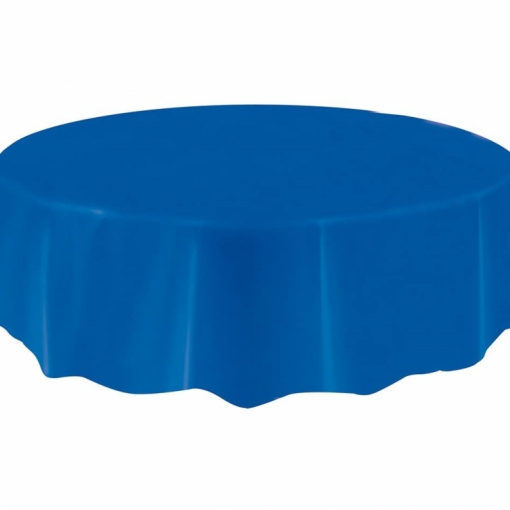 Toalha de mesa redonda Azul Médio 2,13m