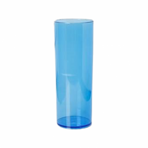 10 Copos Tubo PS Azul Transparente