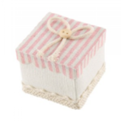 4 Caixas de Linho 5x5x5cm Rosa