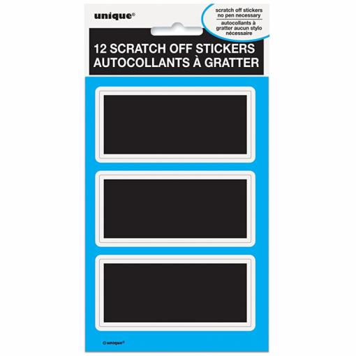 12 Autocolantes Raspar para Escrever 