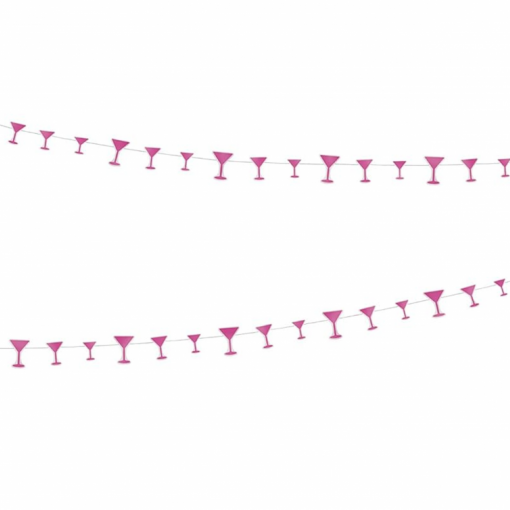 Grinalda Papel 2,74m Copos Cocktail Martini