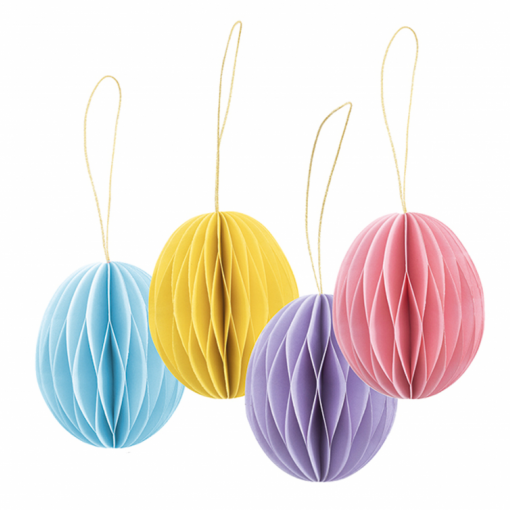 4 Decorações Pendentes 8cm Ovos da Páscoa Sortido