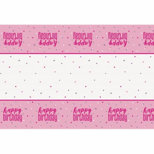 Toalha de mesa 1,37x2,74m Glitz Rosa & Prateado