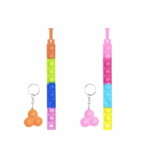 Pulseira e Porta-Chaves Pop It - Cor Sortida