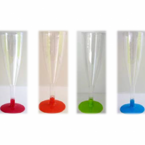 6 Flutes Transparente Pé Colorido