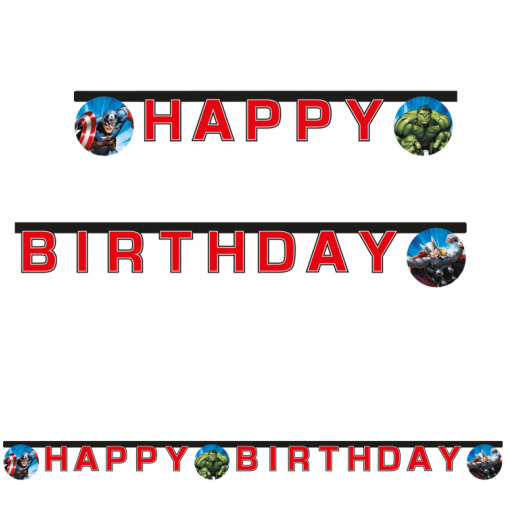 Grinalda Happy Birthday 200cm Avengers Evergreen