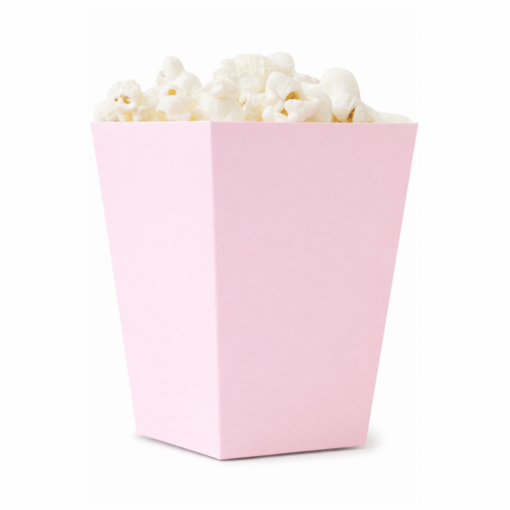 12 Caixas de pipocas 5x5x12cm Rosa Pastel