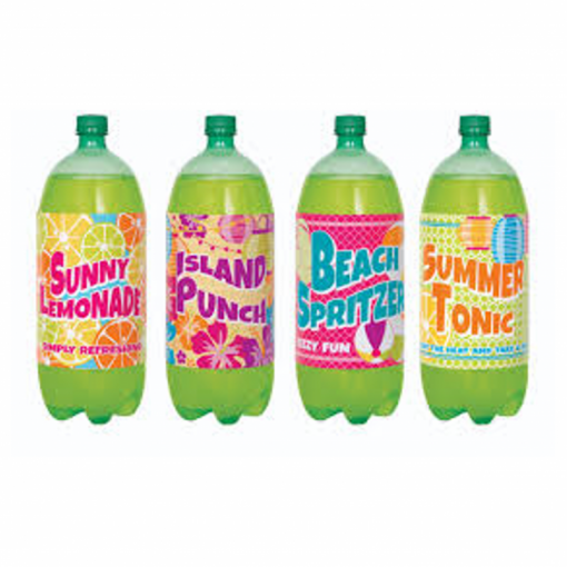 4 Autocolantes para Garrafas Refrigerantes Verão Luau Party