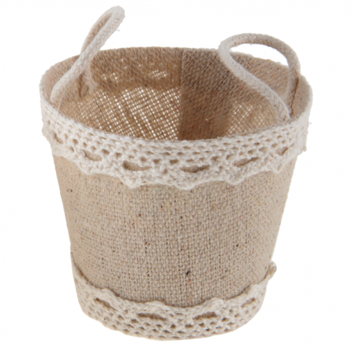 4 Mini Cestos Algodão 6,5cm Natural