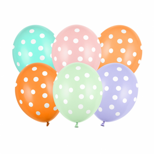 6 Balões Latex 30cm Pastel com Bolas