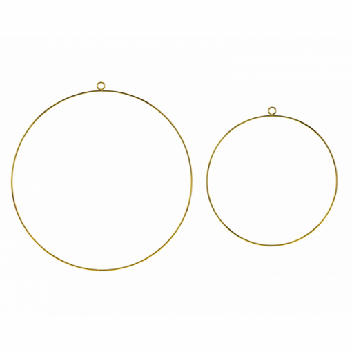 Decoração Pendente Círculos em Metal Dourado