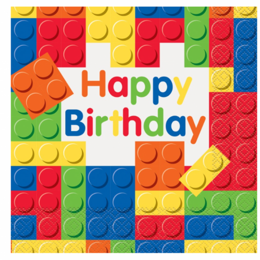 16 Guardanapos 33cm Building Blocks