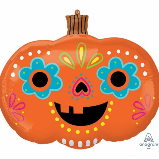 Balão Foil 60cm Abóbora Dia de Los Muertos - Halloween