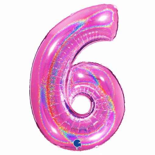 Balão Foil 102cm Holográfico Glitter Rosa nº6