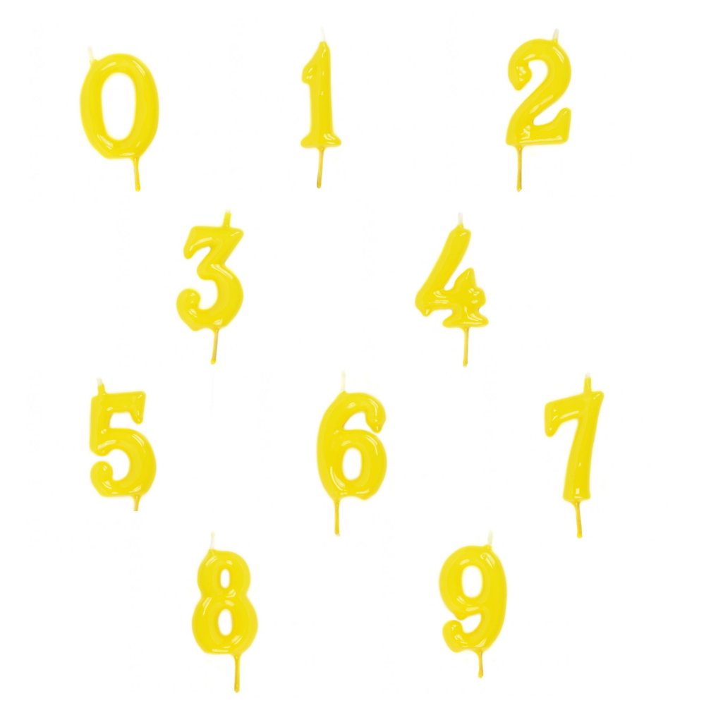 Sortido Velas de Aniversário 6cm Amarelo