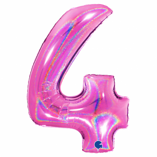 Balão Foil 102cm Holográfico Glitter Rosa nº4