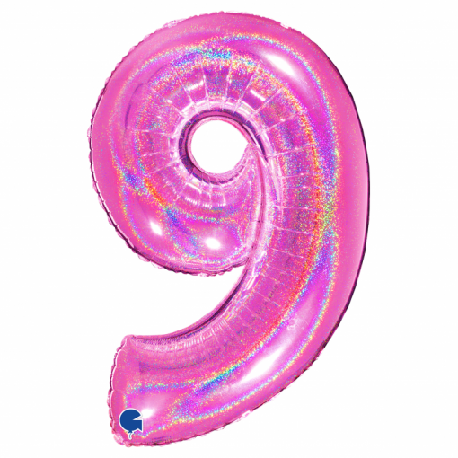 Balão Foil 102cm Holográfico Glitter Rosa nº9