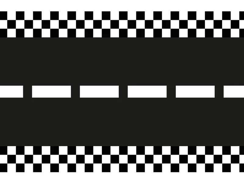 Corredor de Mesa 40x500cm Xadrez Bandeira de Partida - Carros