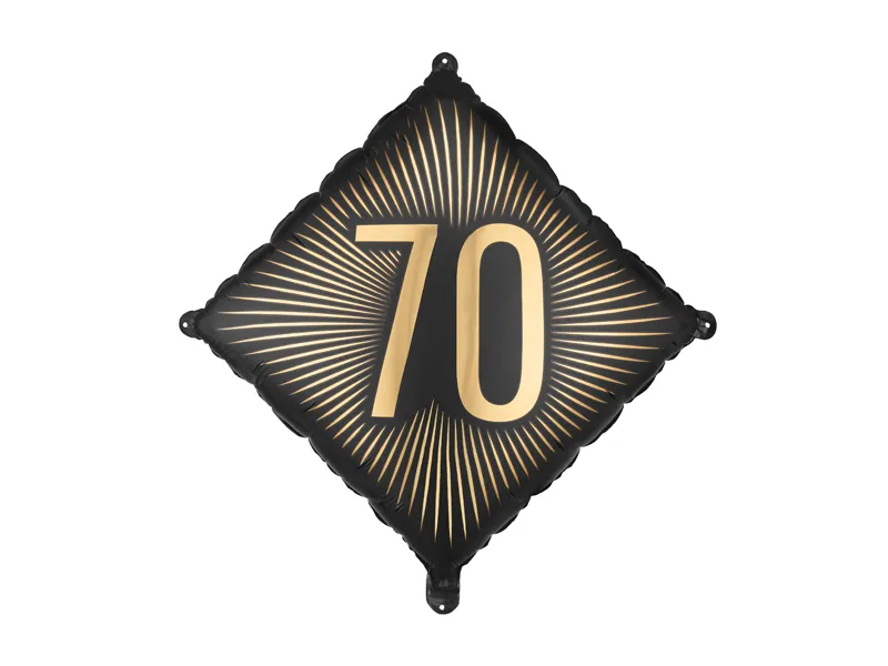 Balão Foil 46cm Preto - 70º Aniversário