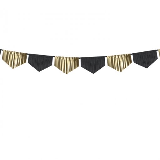 Grinalda recortada 3m Preto e Dourado