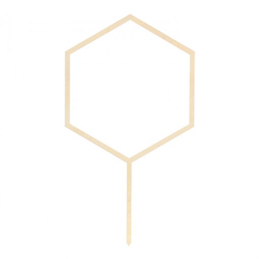 Topo de Bolo para personalizar Hexágono Madeira 24cm