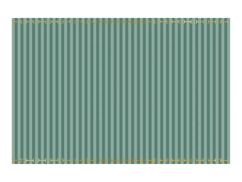 Toalha de mesa 180x120cm Cavalos - Riscas Verdes