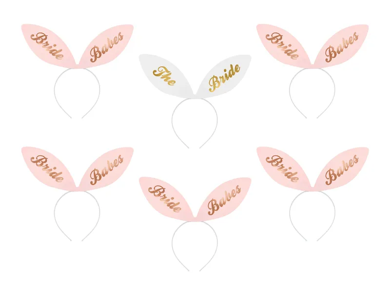 6 Bandoletes 29x25cm Orelhas Coelho Bride Squad (Despedida de Solteira)