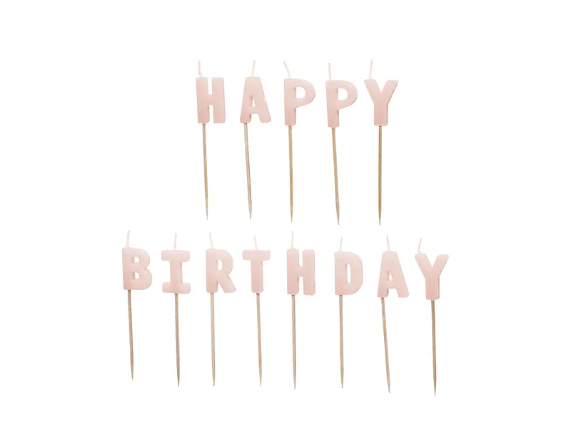 13 Velas Aniversário Happy Birthday Rosa