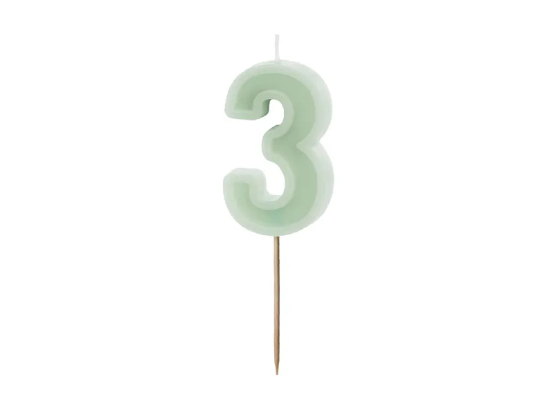 Vela de Aniversário Verde 6cm nº3