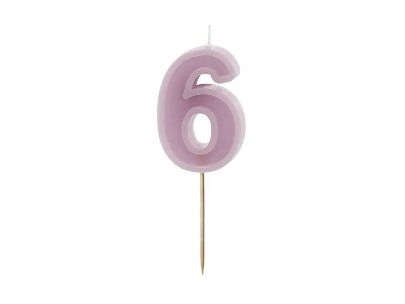Vela de Aniversário Violeta 6cm nº6