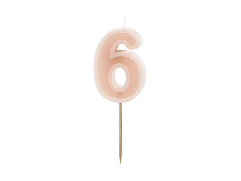 Vela de Aniversário Rosa Dusty 6cm nº6