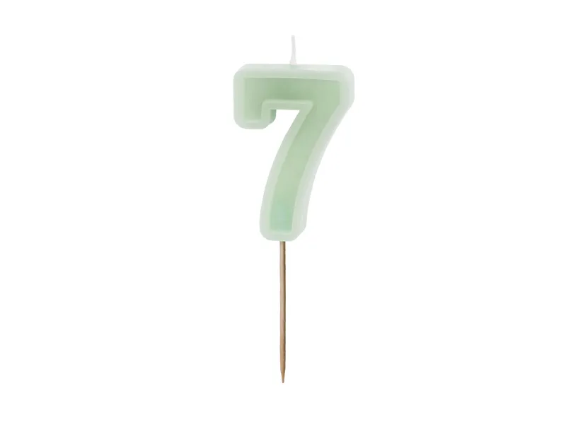 Vela de Aniversário Verde 6cm nº7