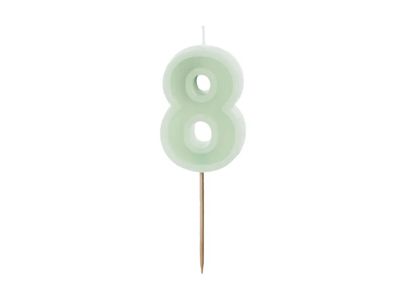 Vela de Aniversário Verde 6cm nº8
