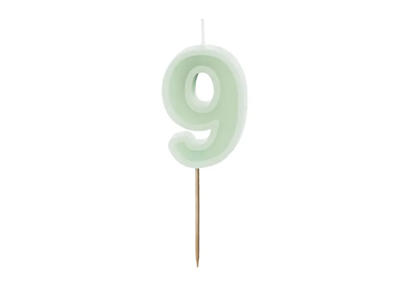 Vela de Aniversário Verde 6cm nº9